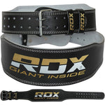 Weight Lifting Belt 4" Leather Black Gold